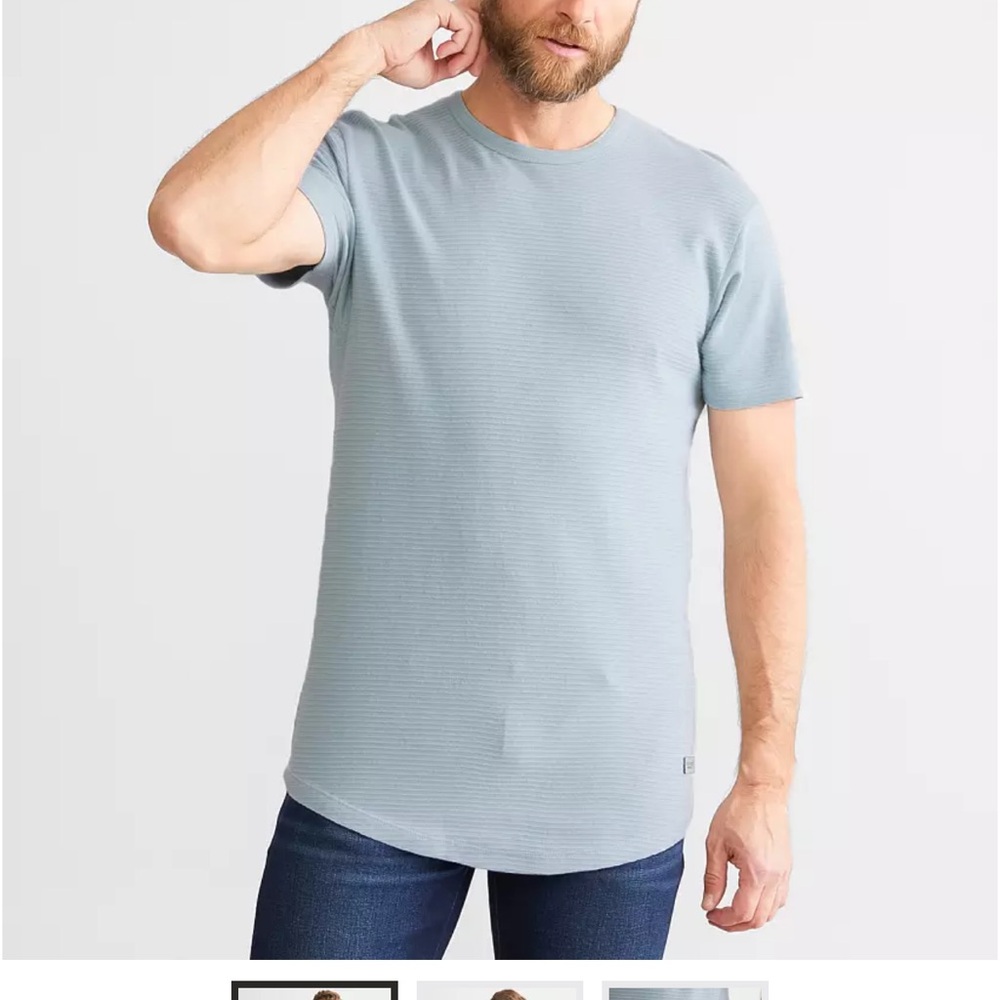 Outpost Makers Ribbbed Knit T-shirt - XL, dusty blue